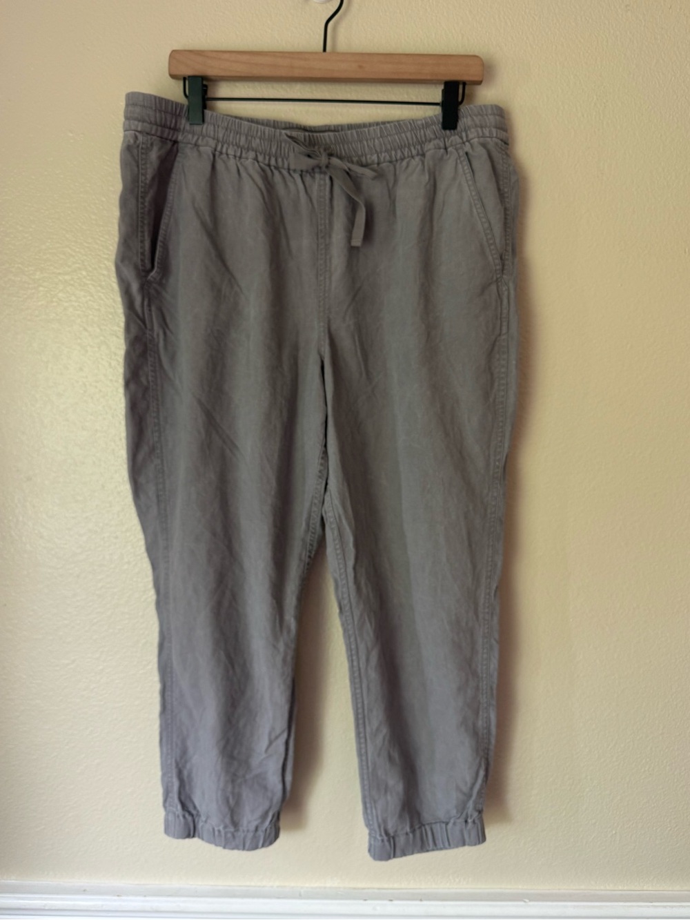 Point Sur Linen Blend Casual Gray Jogger Pants - Picture 1 of 4